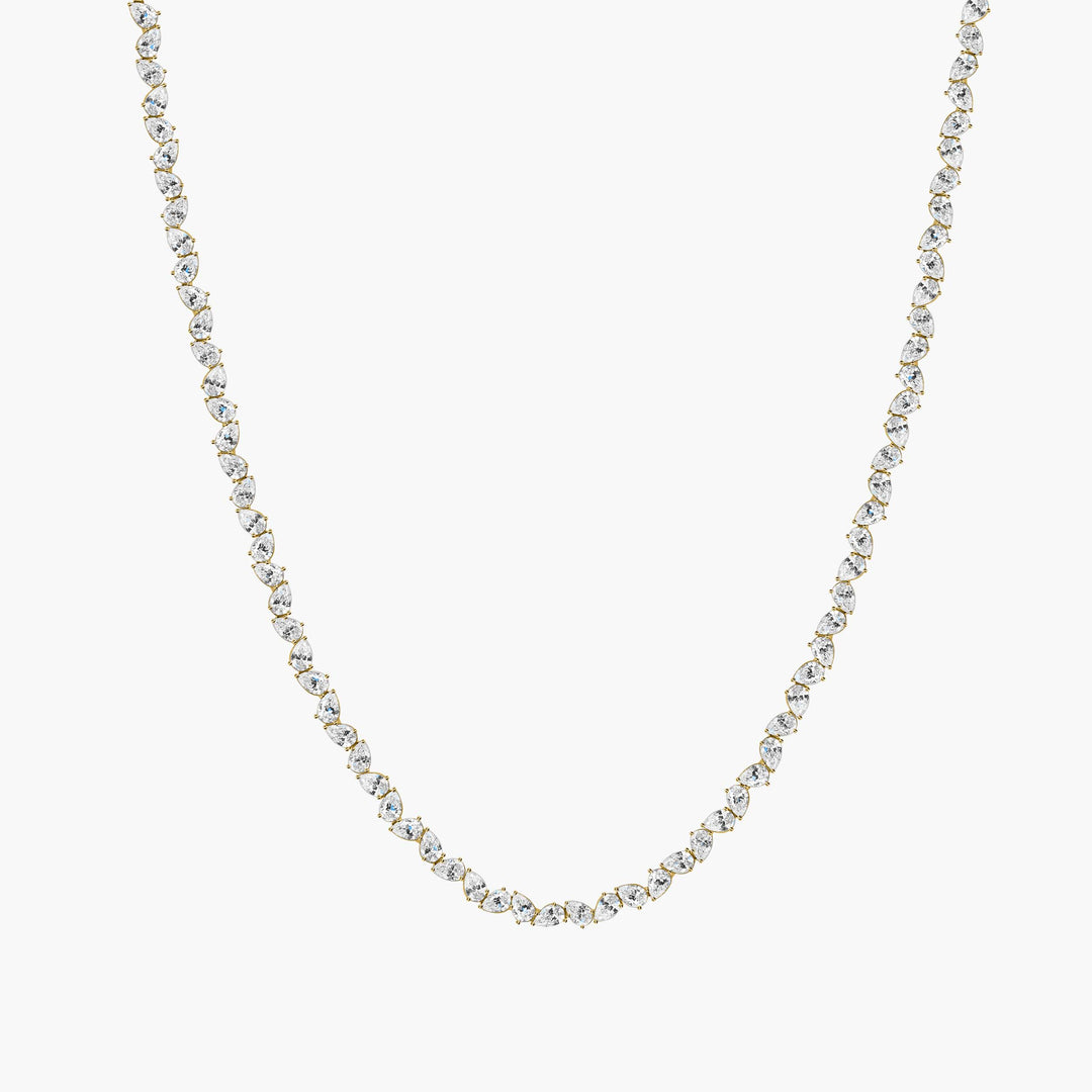 Mini Pear Diamond Multidirection Tennis Necklace