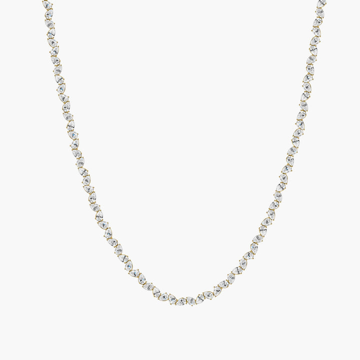 Mini Pear Diamond Multidirection Tennis Necklace