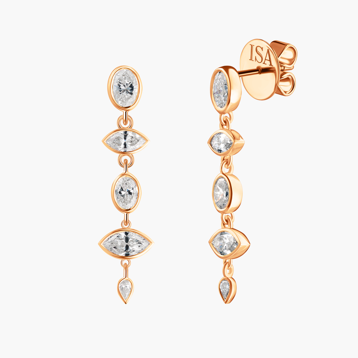 Multishape Bezel Drop Studs