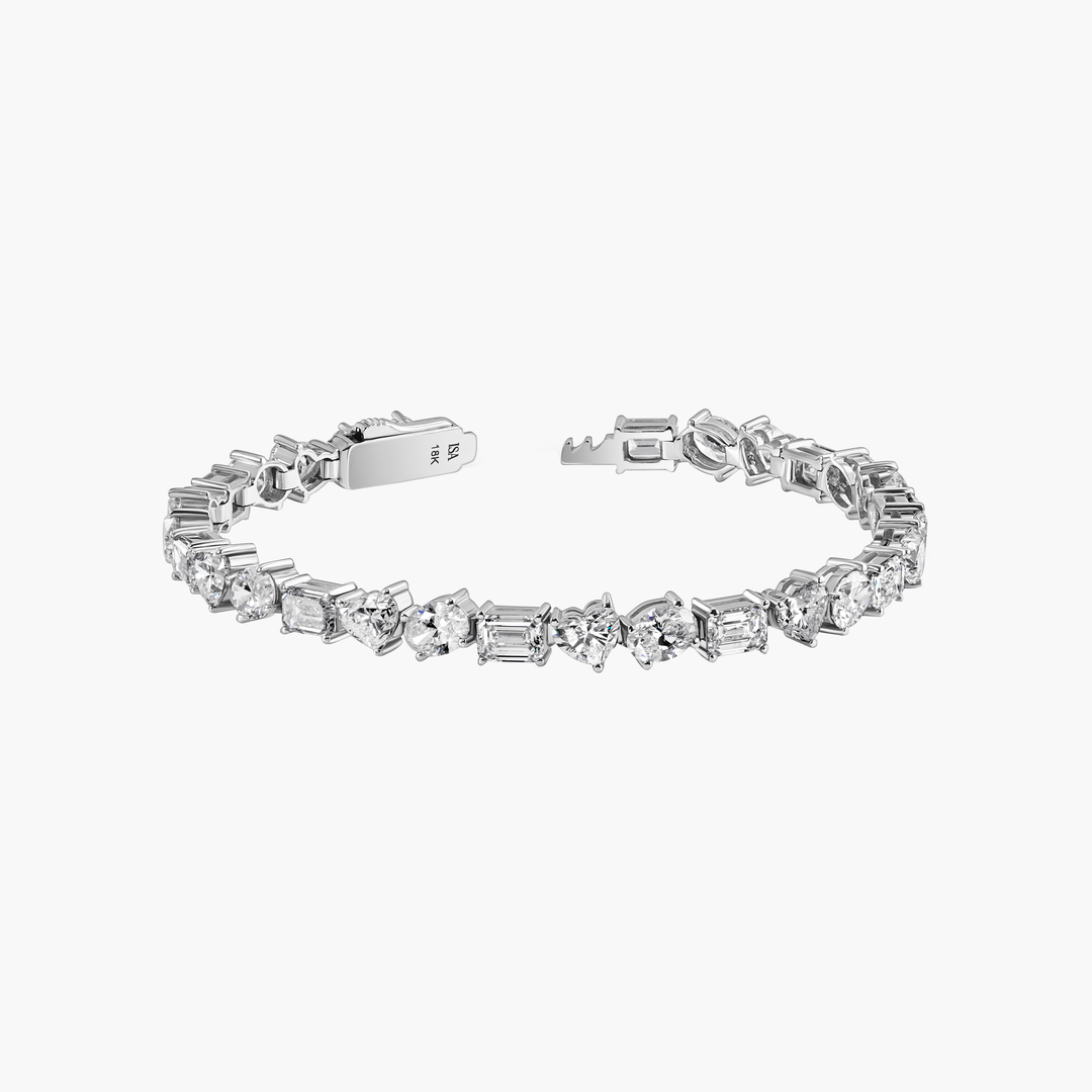 MultiShape with Heart Diamond Tennis Bracelet