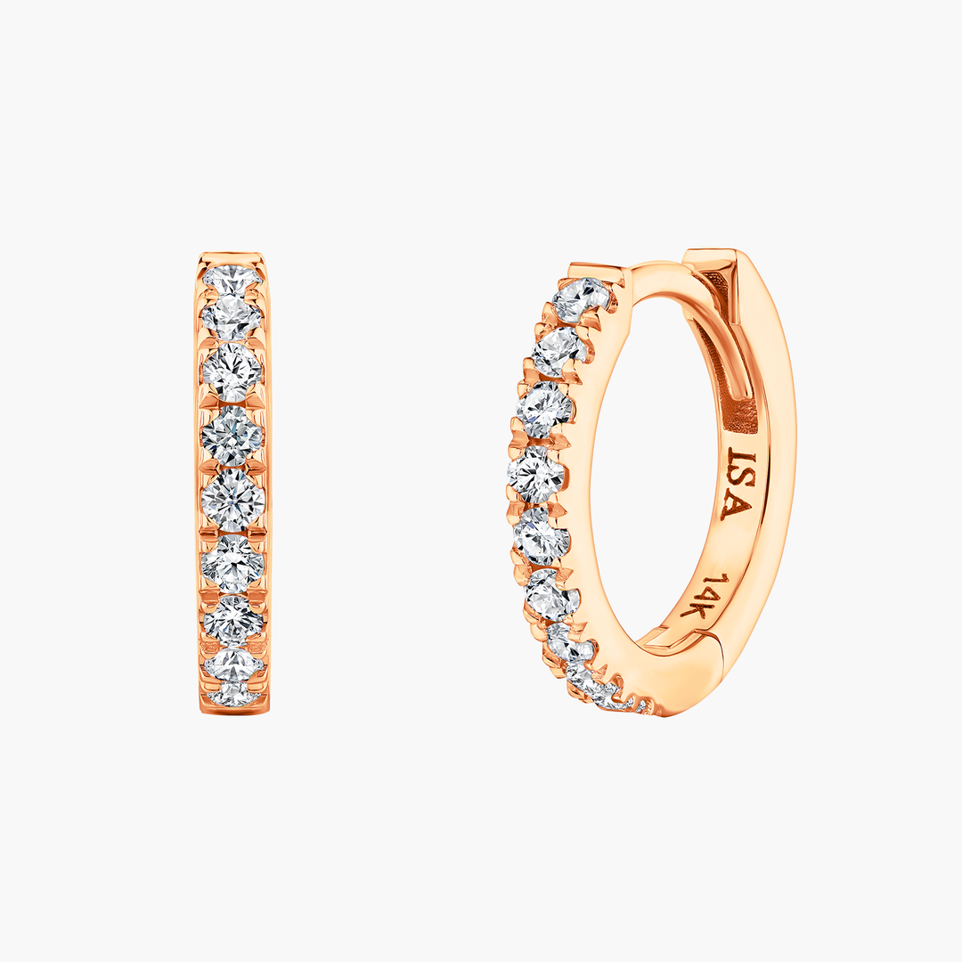 Mini Pave Huggie Hoops