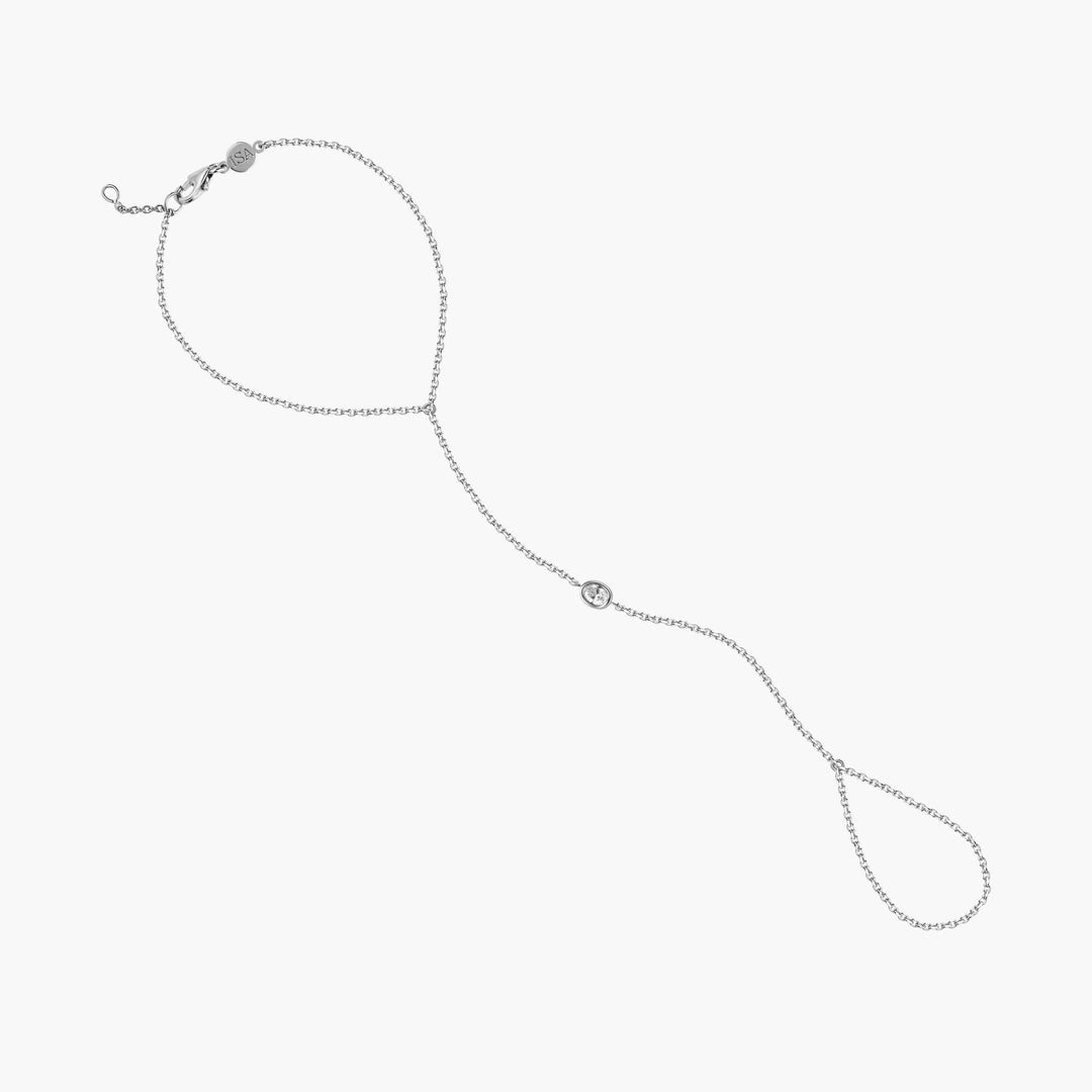 Oval Bezel Diamond Hand Chain
