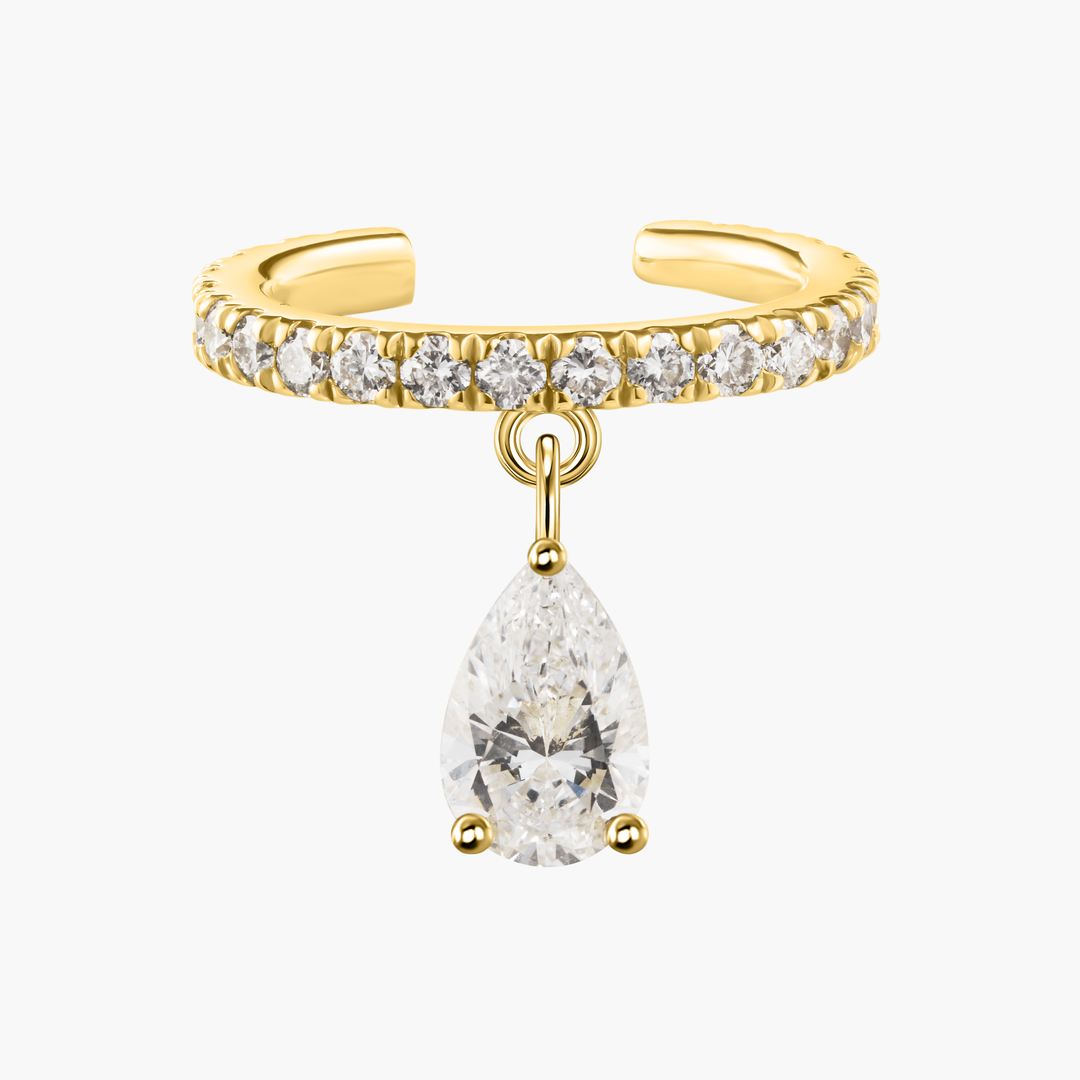 Pear Drop Diamond Ear Cuff