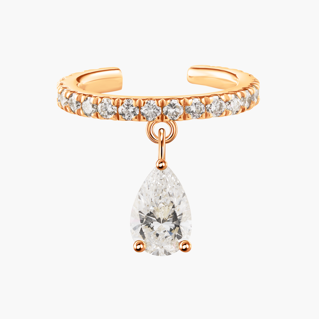 Pear Drop Diamond Ear Cuff