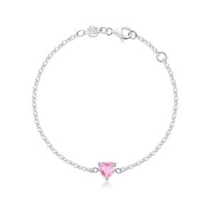 Pink Sapphire Heart Bracelet