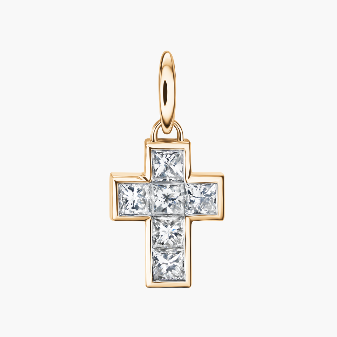 Princess Diamond Cross Pendant