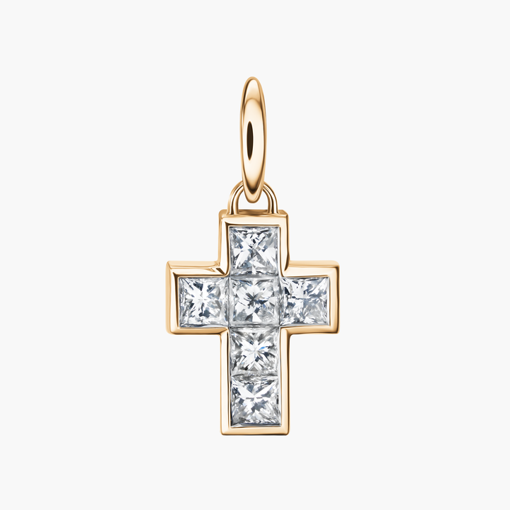 Princess Diamond Cross Pendant