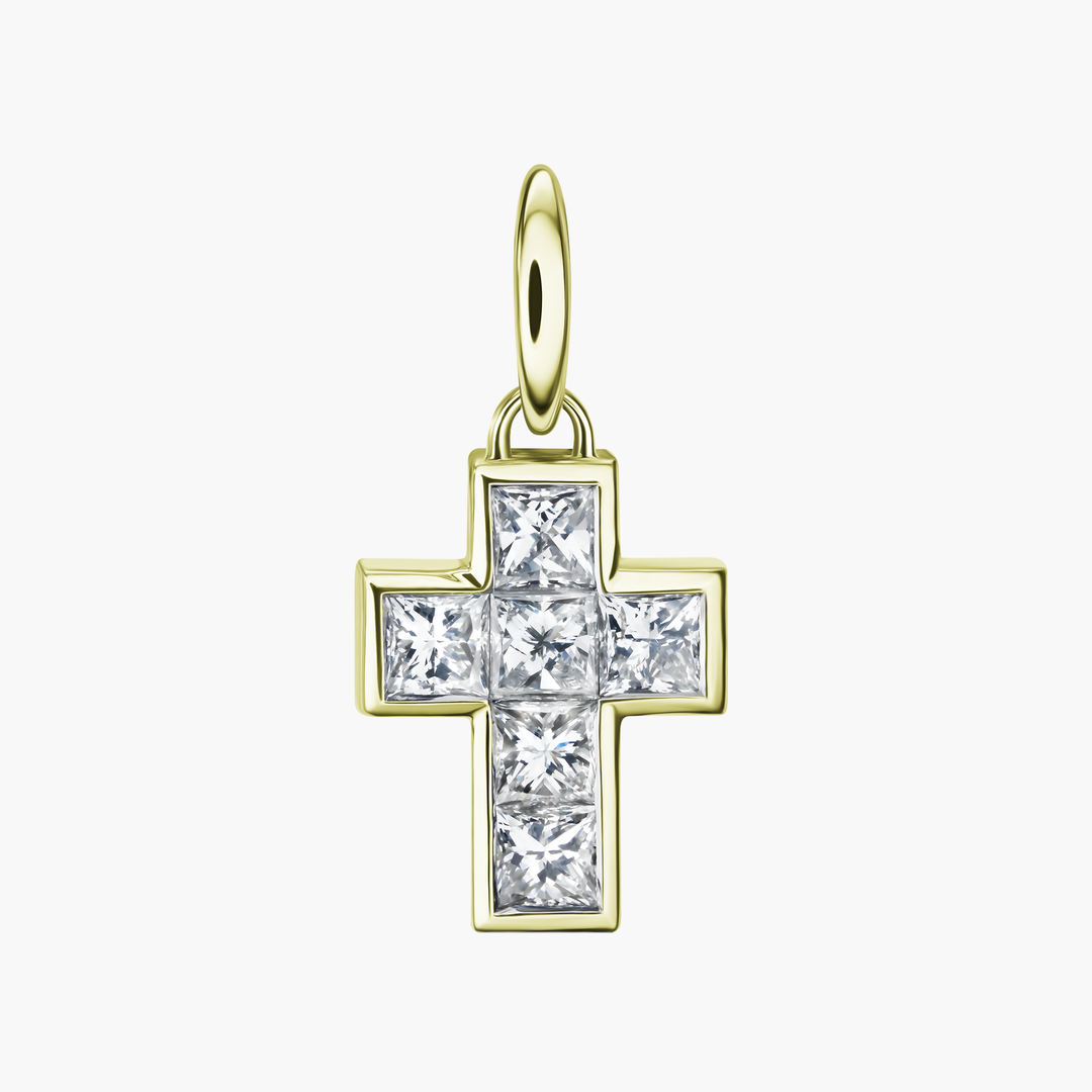 Princess Diamond Cross Pendant