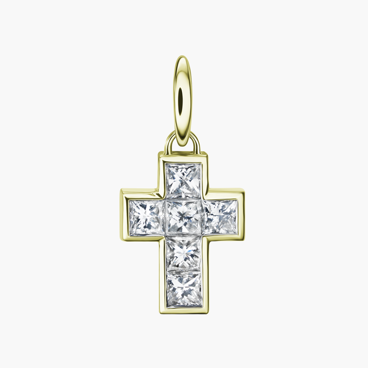 Princess Diamond Cross Pendant