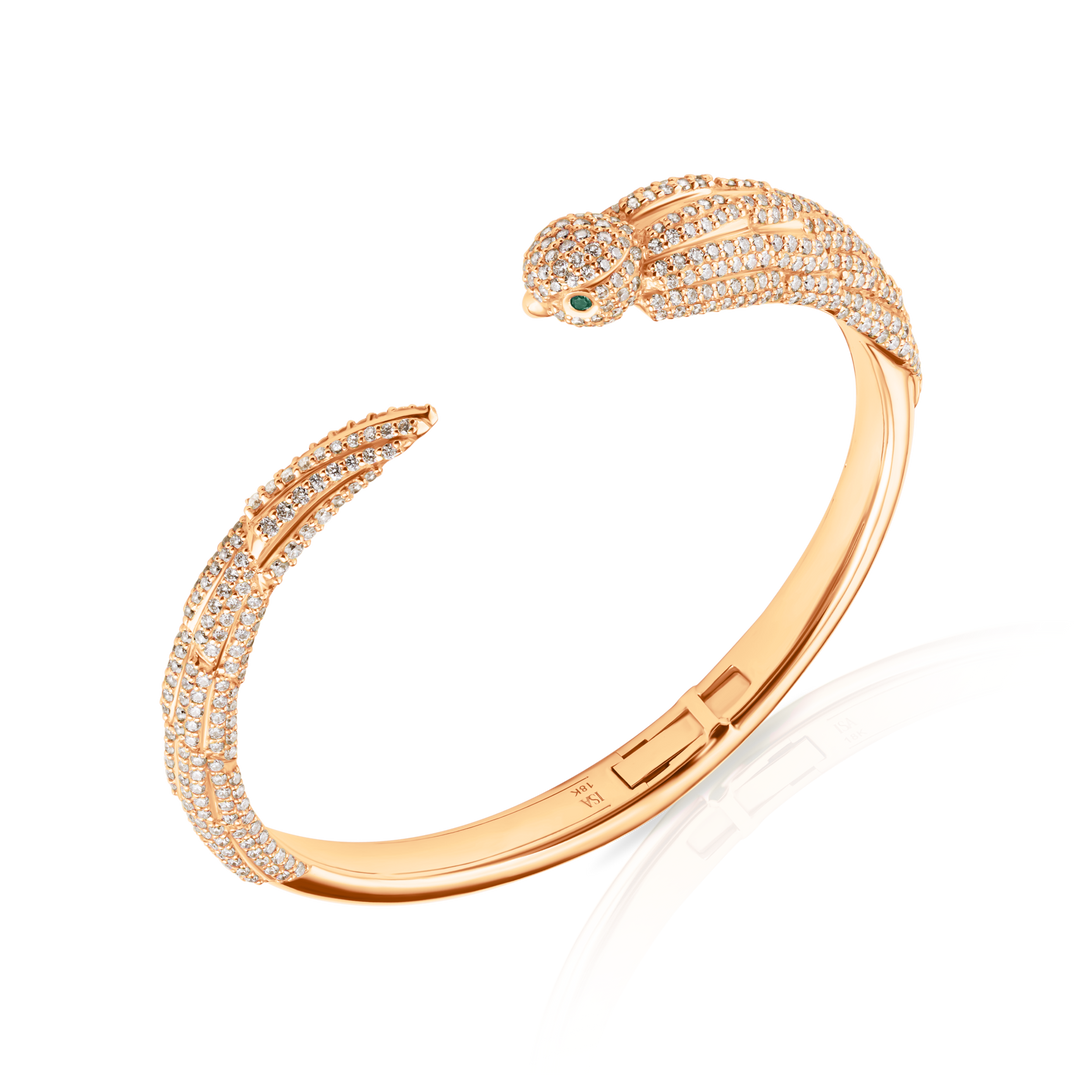 Parrot Pave Bracelet Cuff