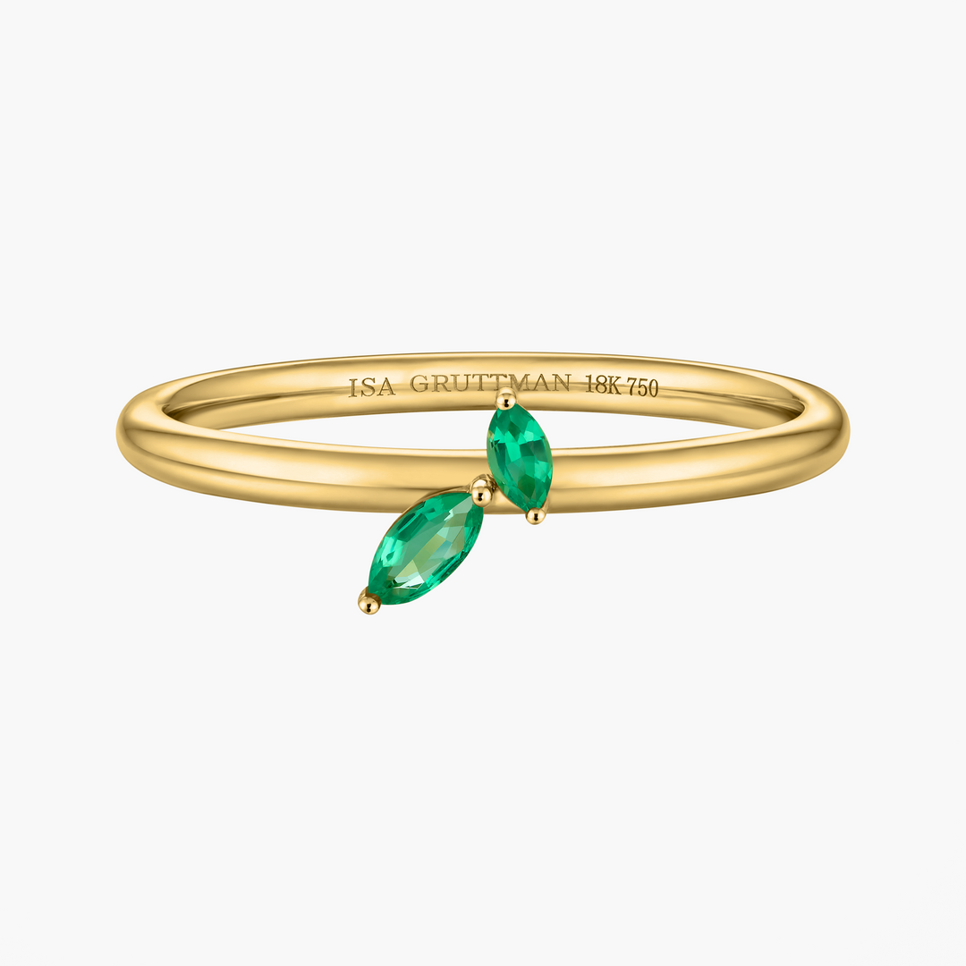 Petite Jasmine Vine Emerald Ring