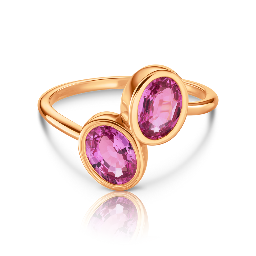 Pink Sapphire Double Ring