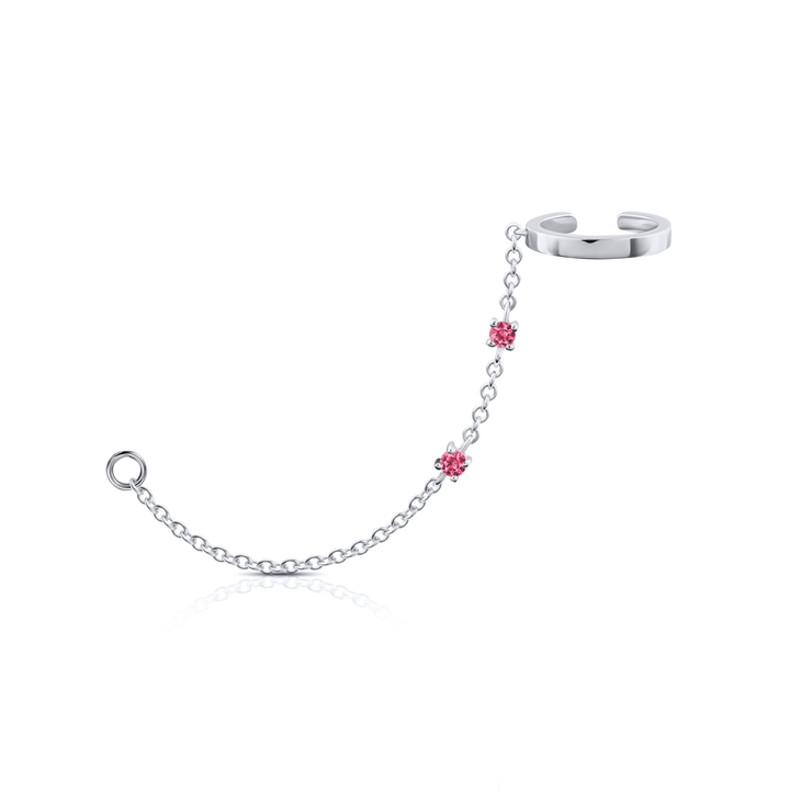 Ruby Chain Ear Cuff With Loop