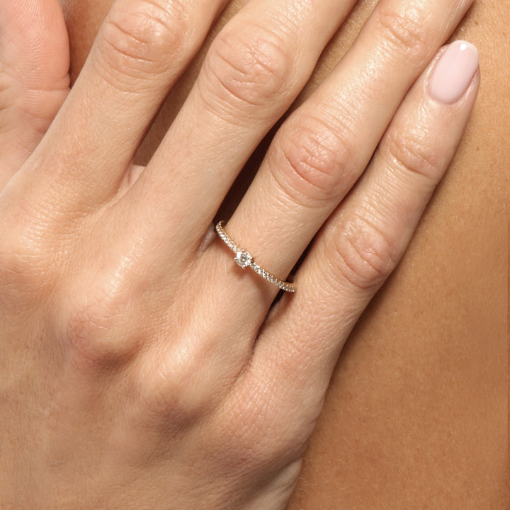 Round Diamond Pave Ring