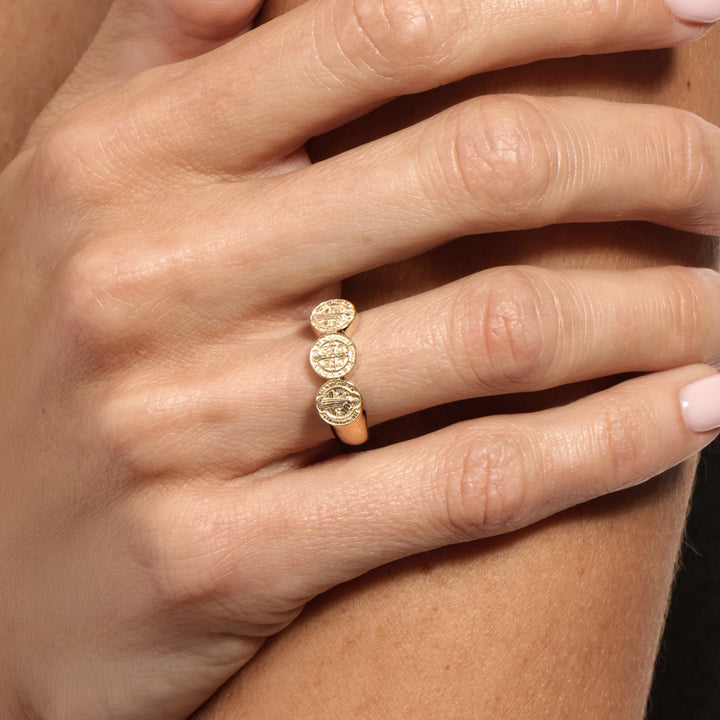Saint Benedict Coin Ring