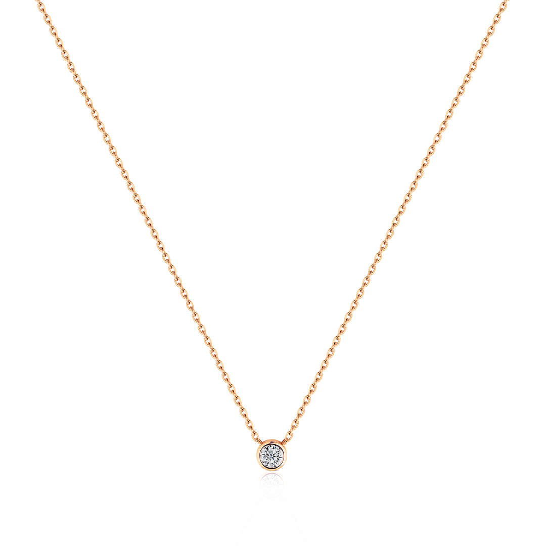 Round Diamond Bezel Necklace