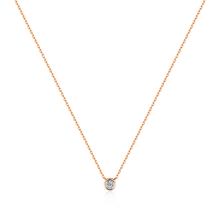 Round Diamond Bezel Necklace