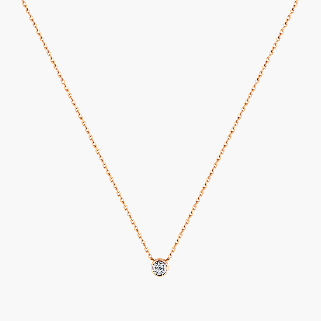 Round Diamond Bezel Necklace