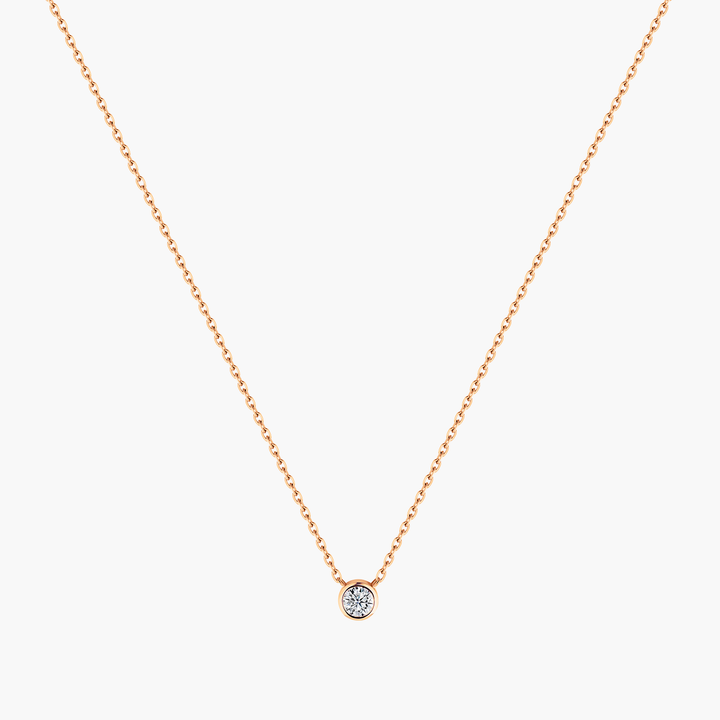 Round Diamond Bezel Necklace