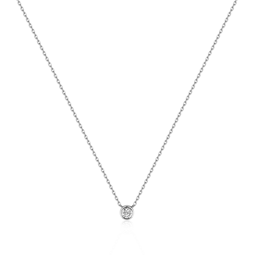 Round Diamond Bezel Necklace