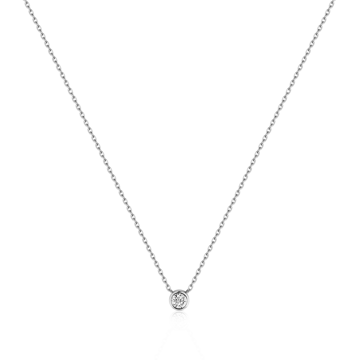 Round Diamond Bezel Necklace