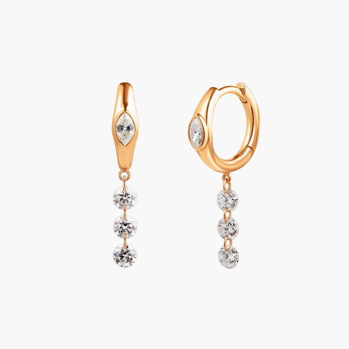 Short Diamond Drop Hoops