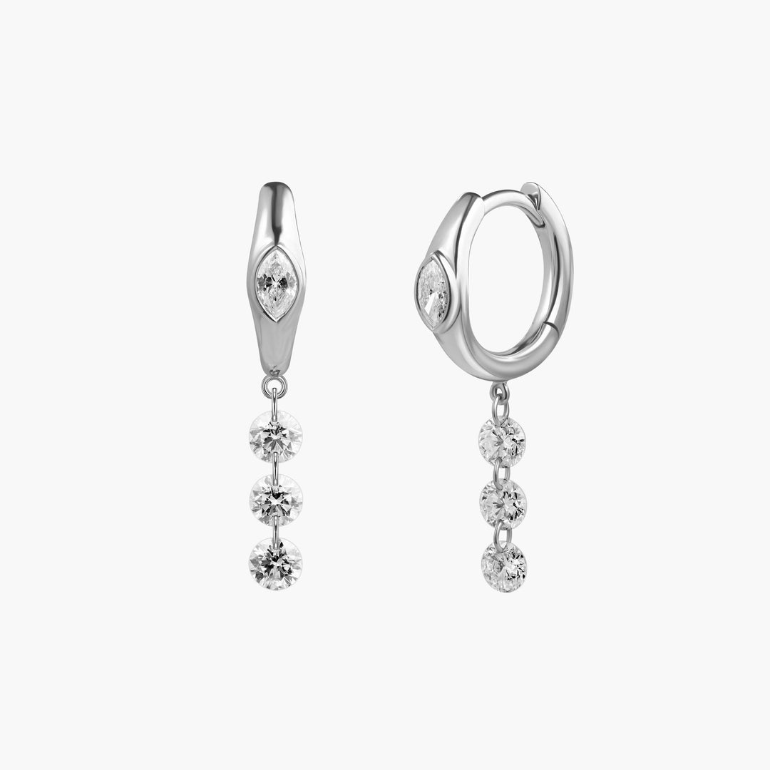 Short Diamond Drop Hoops