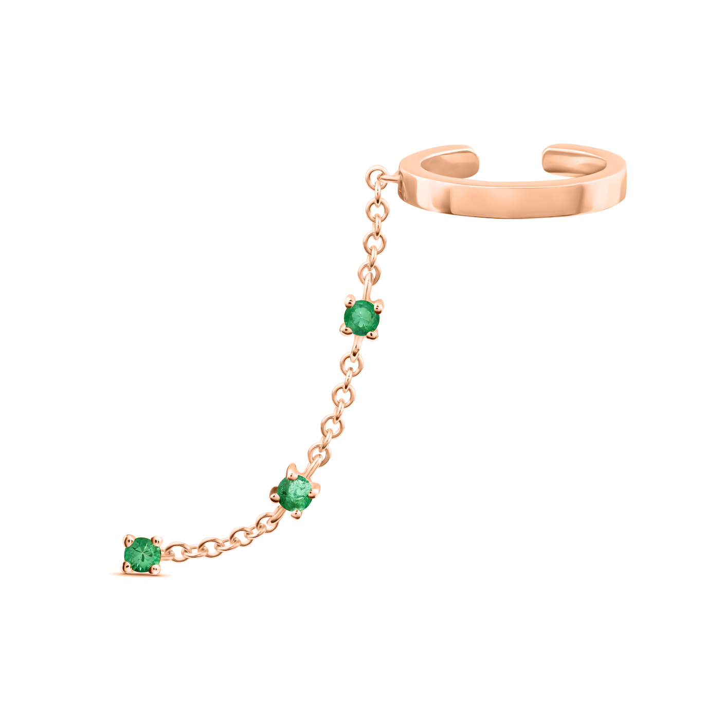 Emerald Chain Ear Cuff