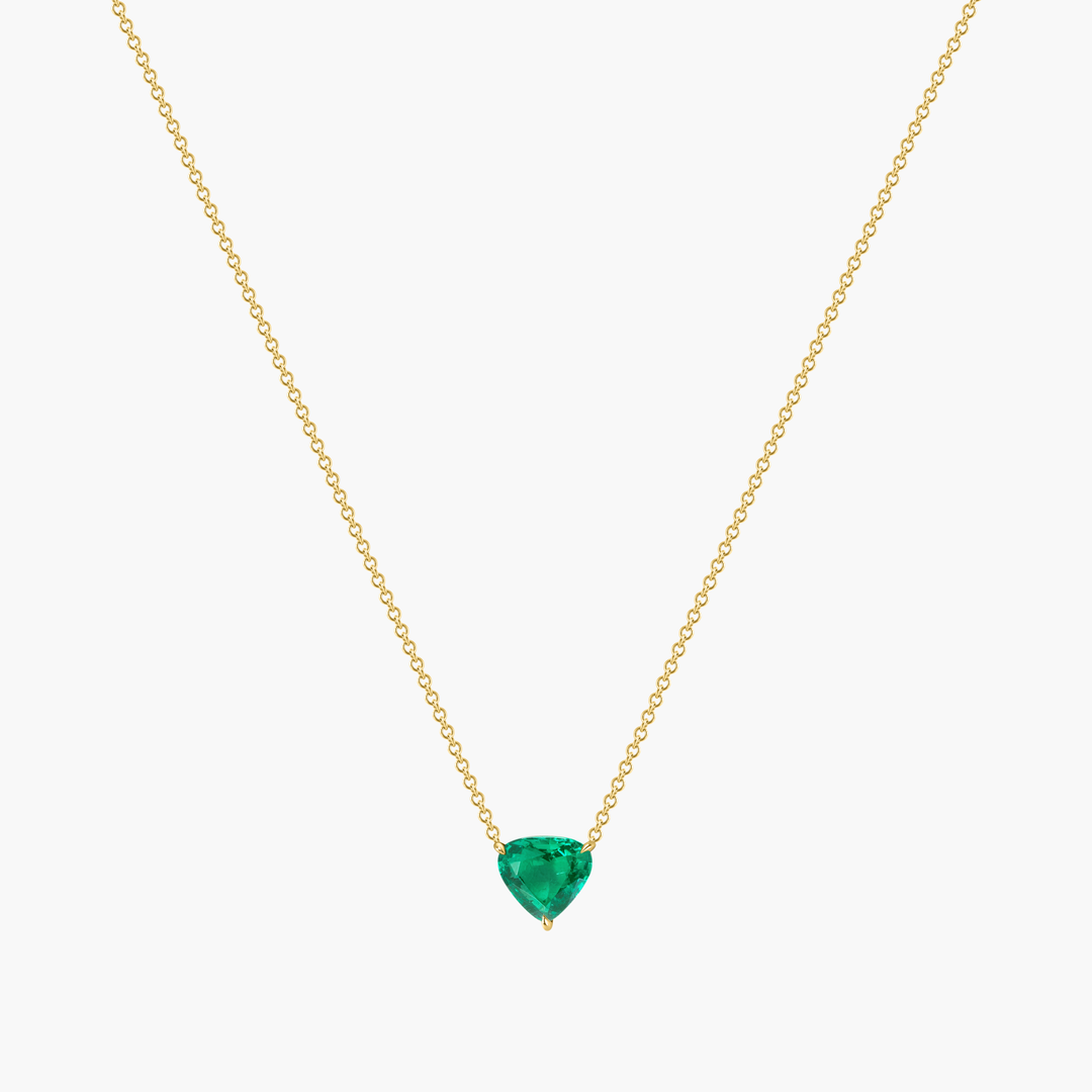 Triangle Emerald Pendant Necklace