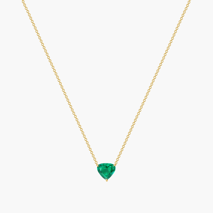 Triangle Emerald Pendant Necklace