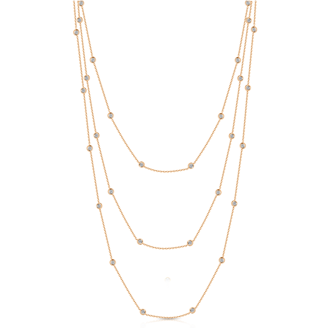 Three Tier Diamond Chain Necklace