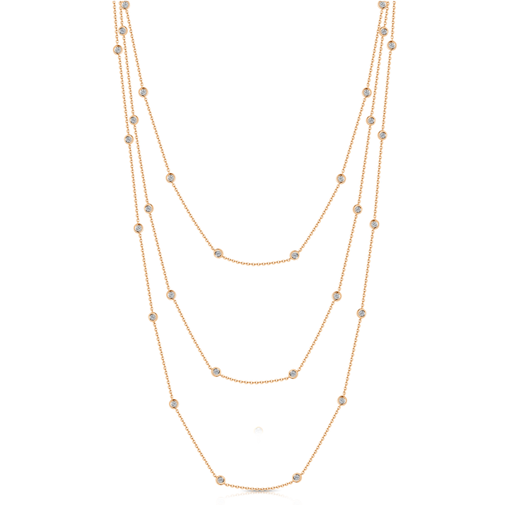 Three Tier Diamond Chain Necklace