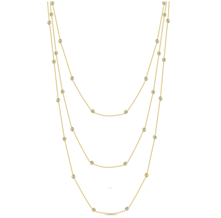 Three Tier Diamond Chain Necklace