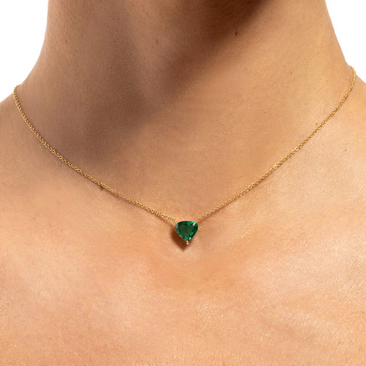 Triangle Emerald Pendant Necklace