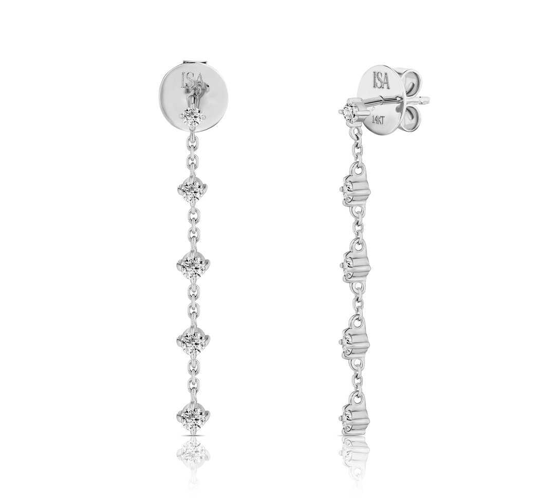 Upside Down Diamond Drop Studs