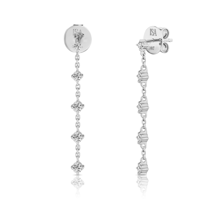 Upside Down Diamond Drop Studs