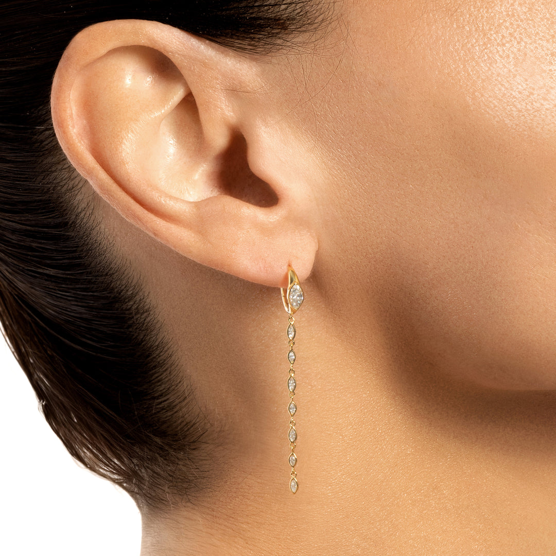 Long Marquise Drop Hoops