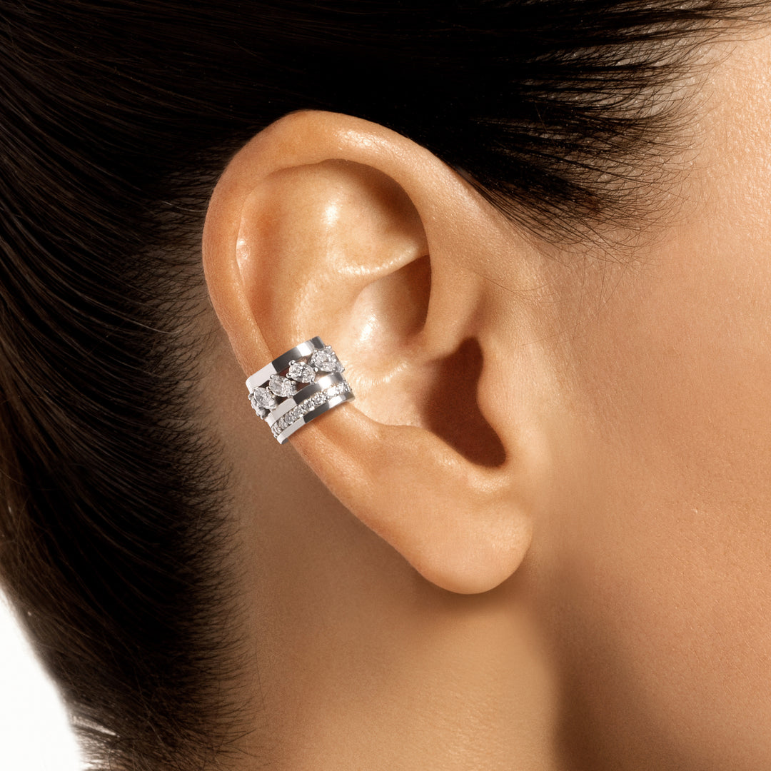 Oval Diamond Ear Cuff