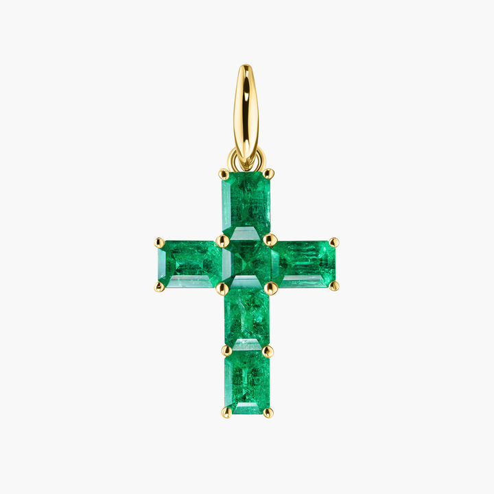 Cross Colombian Emerald Pendant