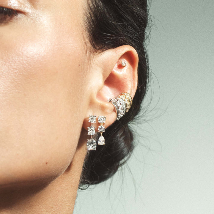 Trio Cushion Drop Studs