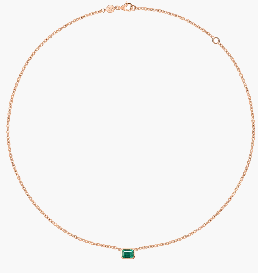 Emerald Bezel Necklace
