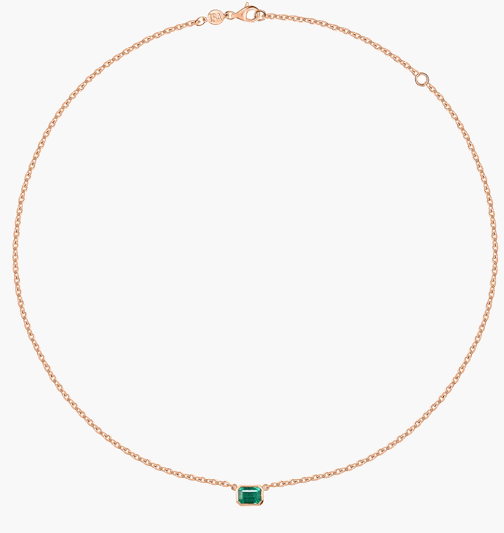 Emerald Bezel Necklace