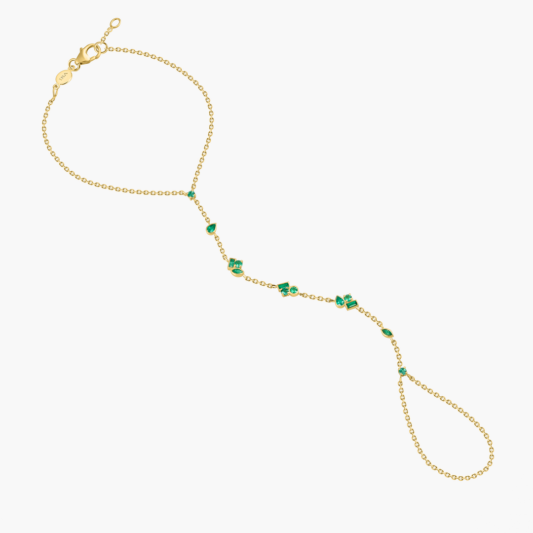 Emerald Bubbles Hand Chain