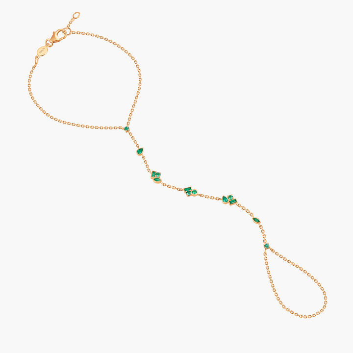 Emerald Bubbles Hand Chain