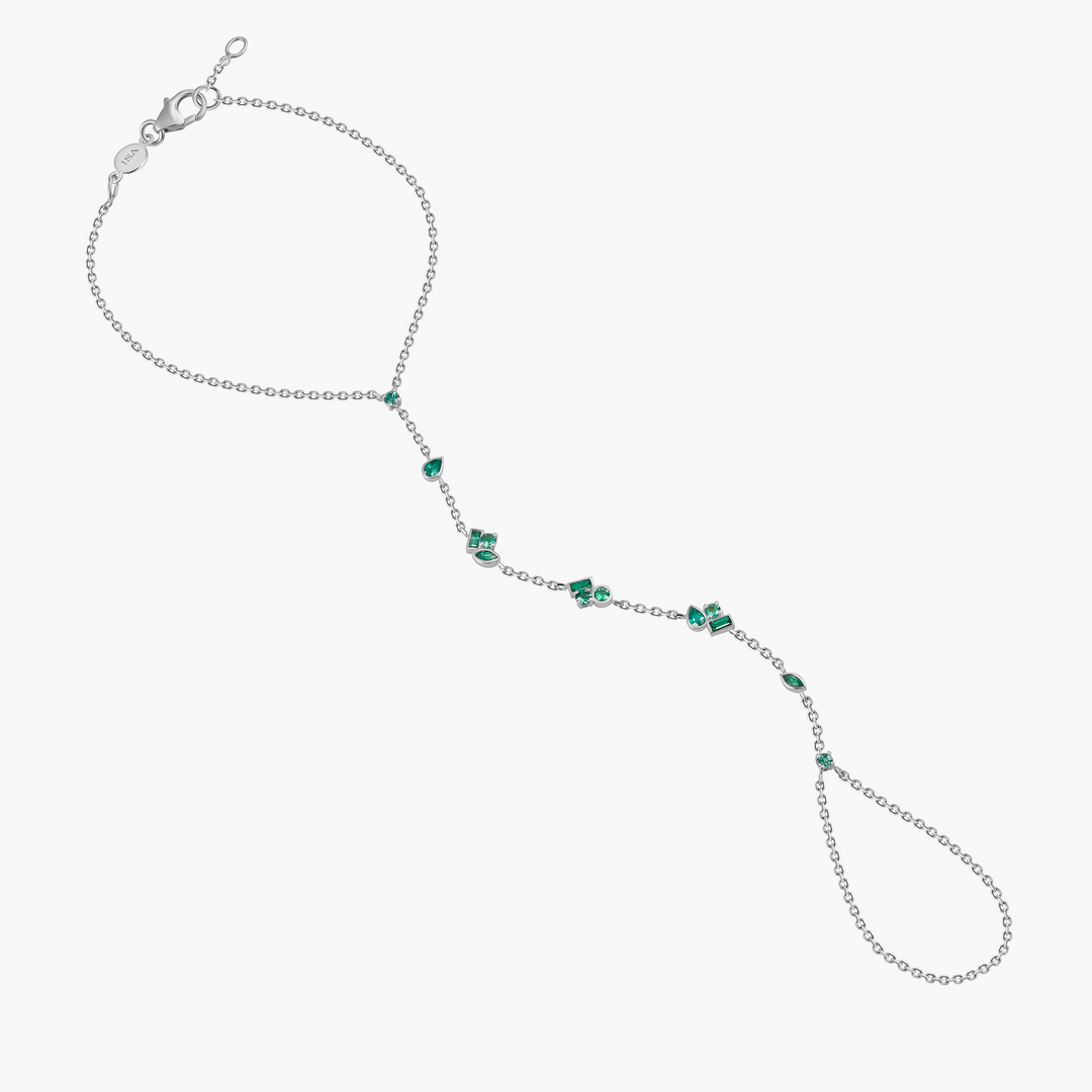 Emerald Bubbles Hand Chain