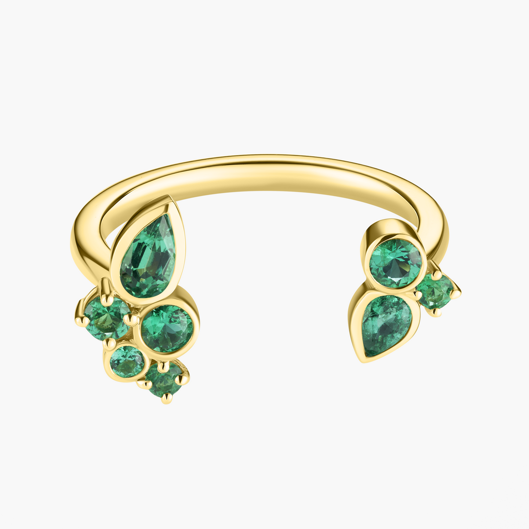Emerald Bubbles Open Ring