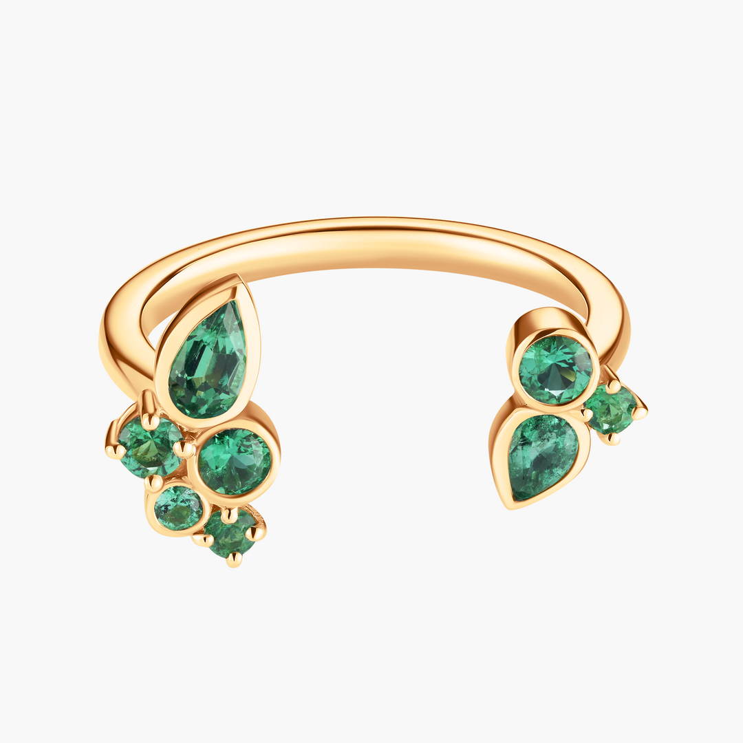 Emerald Bubbles Open Ring