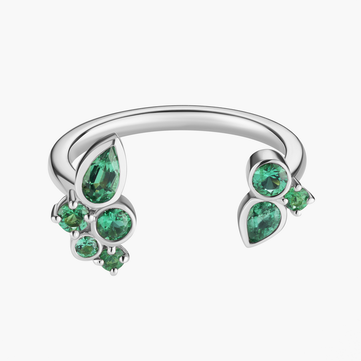 Emerald Bubbles Open Ring