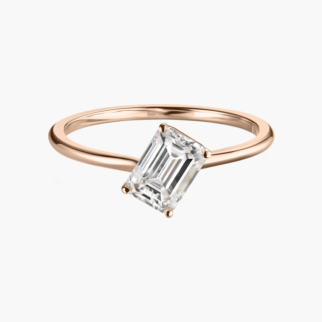 Floating Emerald Cut Diamond Ring