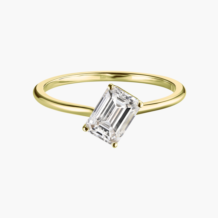 Floating Emerald Cut Diamond Ring